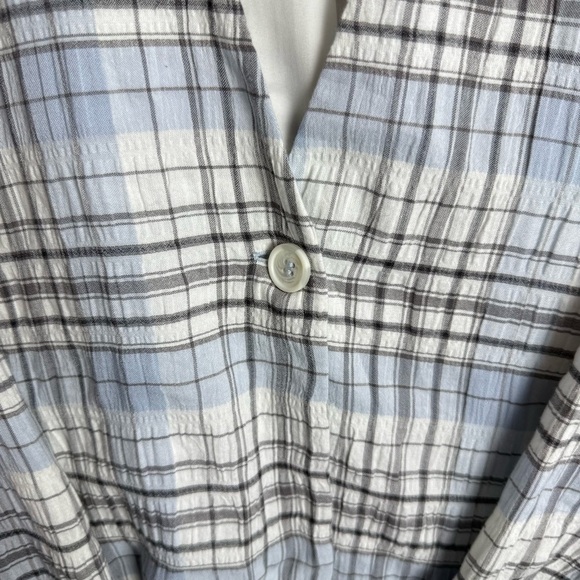 Melrose and Market Women’s Plaid Seersucker Blazer Light Blue White Size Small - Picture 9 of 10